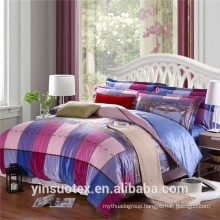 Large grid cheap 100% polyester bedding sets/ bed linen